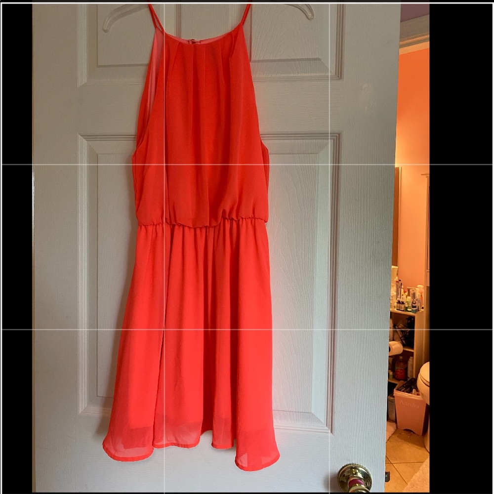 Pink chiffon dress sleeveless